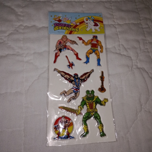 New Old Stock He-Man And The MASTERS Of The Universe Puffy Stickers Unpunched - Picture 2 of 11